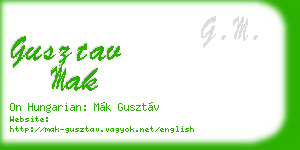 gusztav mak business card