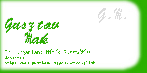 gusztav mak business card